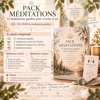 Pack de 12 méditations guidées – relaxation, émotions, confiance et ancrage
